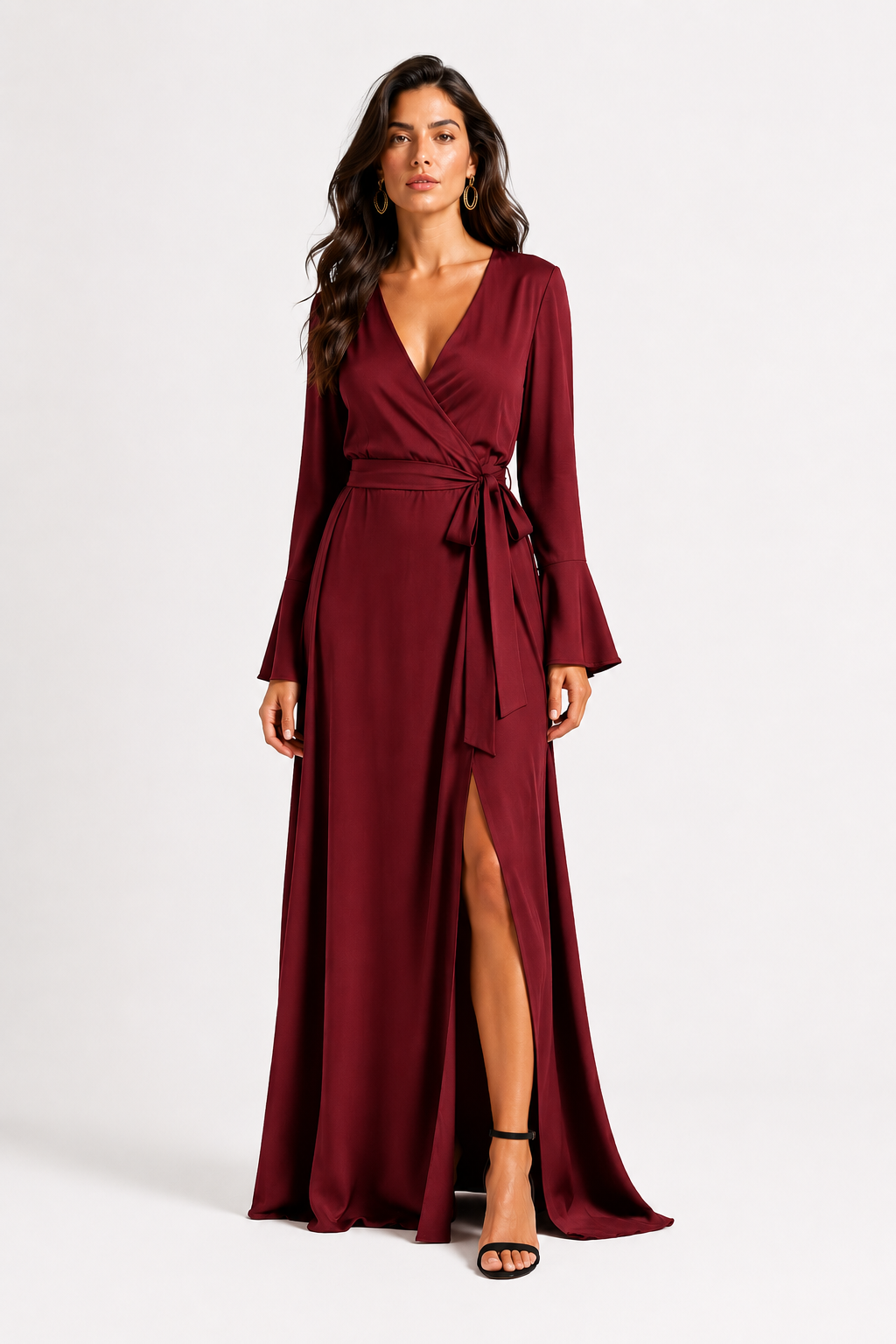 Elegant Wrap Midi Dress