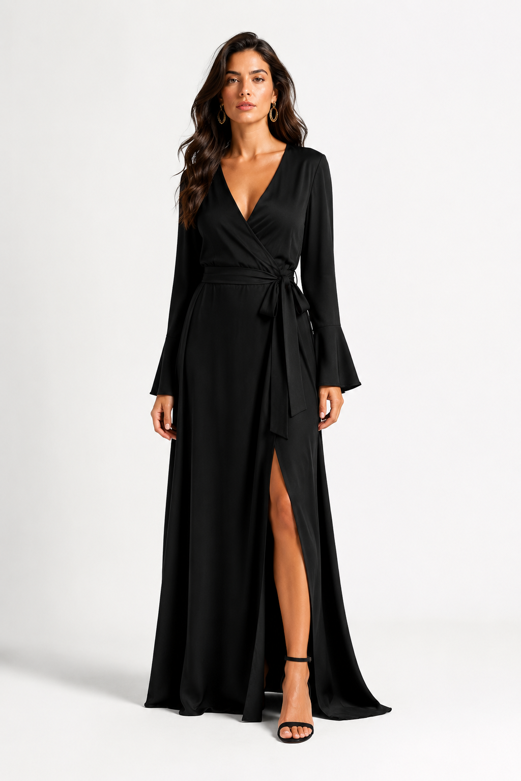 Elegant Wrap Midi Dress
